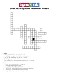 BRICKS 4 KIDZ Brick City Engineers Crossword Puzzle BRICKS 4 KIDZ